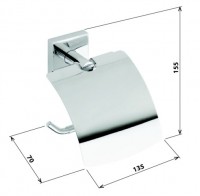 Bemeta BETA držák toaletního papíru 135x155x70 mm, s krytem, chrom   132112012